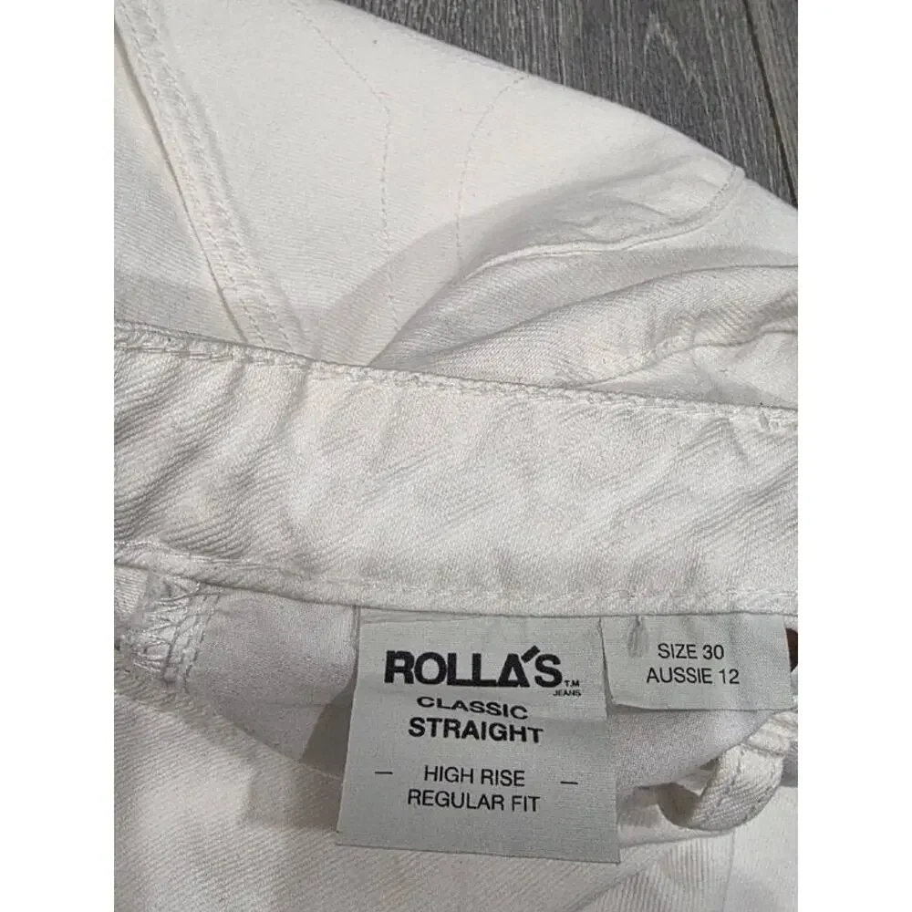 Rollas Classic Straight Y2K Hight Rise Jeans Vintage White Sz 30 A006294